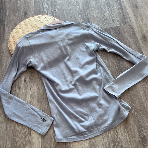 Smartwool blue quarter zip pullover 100% merino wool - Picture 6 of 7